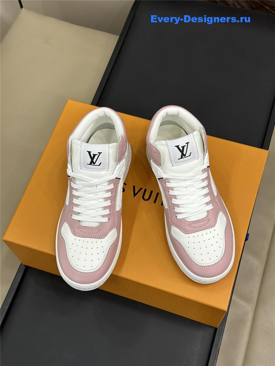l0vis Vvtt0n lv white pink stadium high-top sneaker