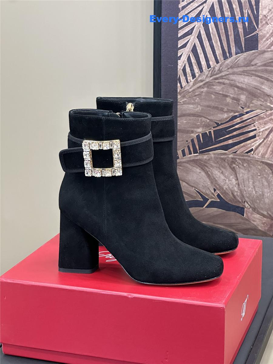 roger u1u1er black suede ankle boots