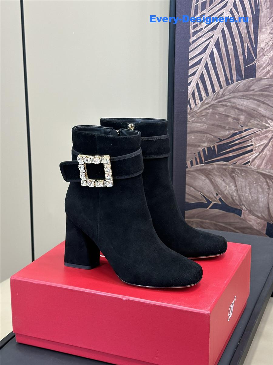 roger u1u1er black suede ankle boots