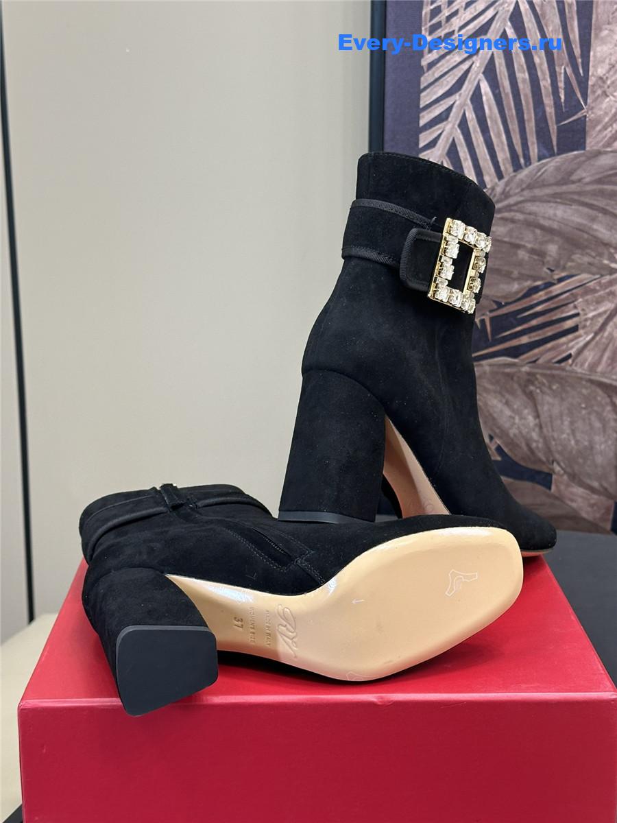 roger u1u1er black suede ankle boots