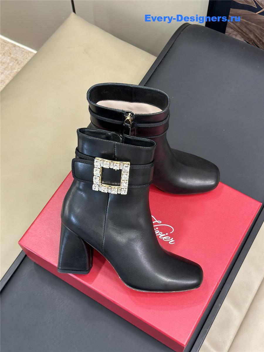 roger u1u1er black leather ankle boots