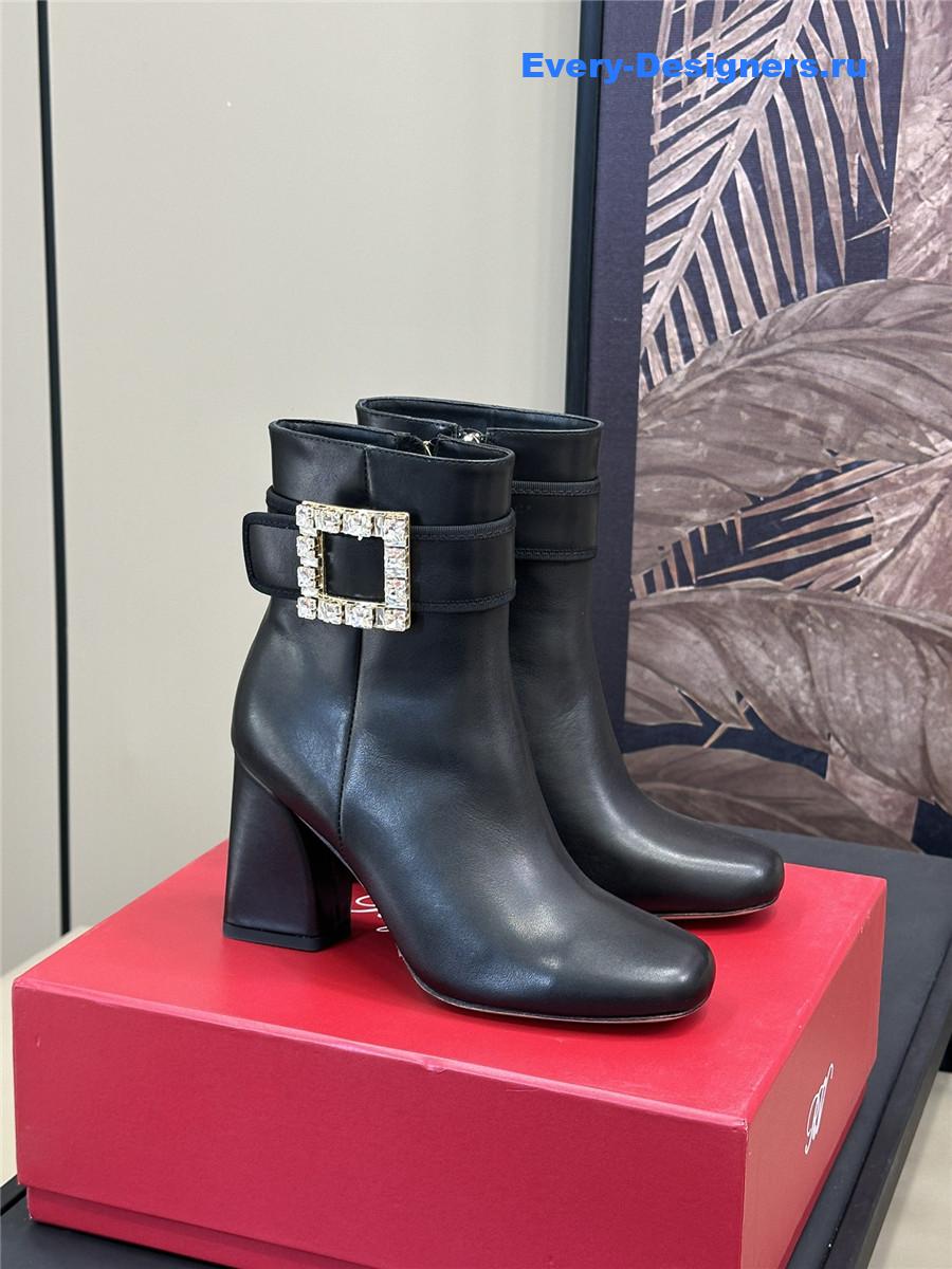 roger u1u1er black leather ankle boots