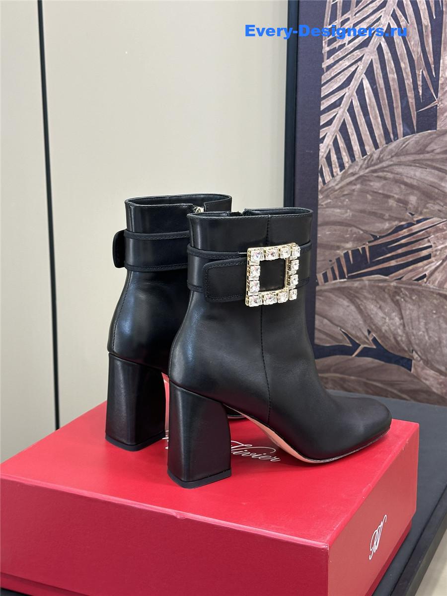 roger u1u1er black leather ankle boots