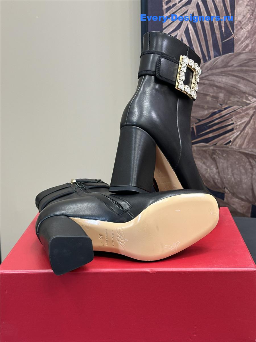 roger u1u1er black leather ankle boots