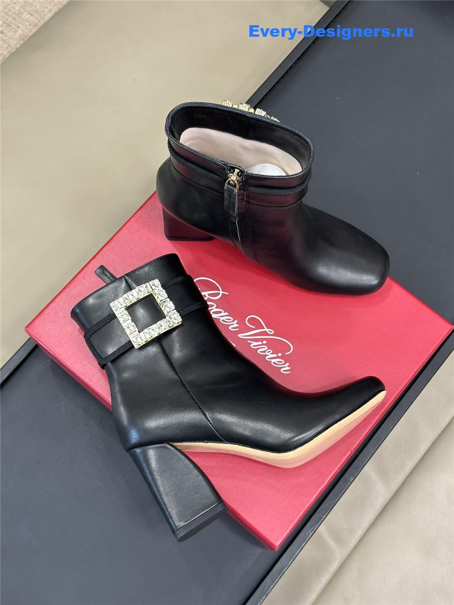 roger u1u1er black leather ankle boots