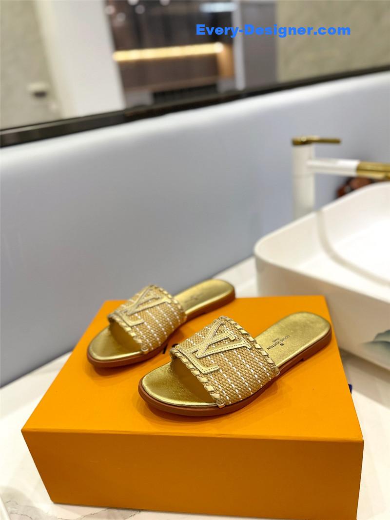 l0vis Vvtt0n lv logo flat slippers