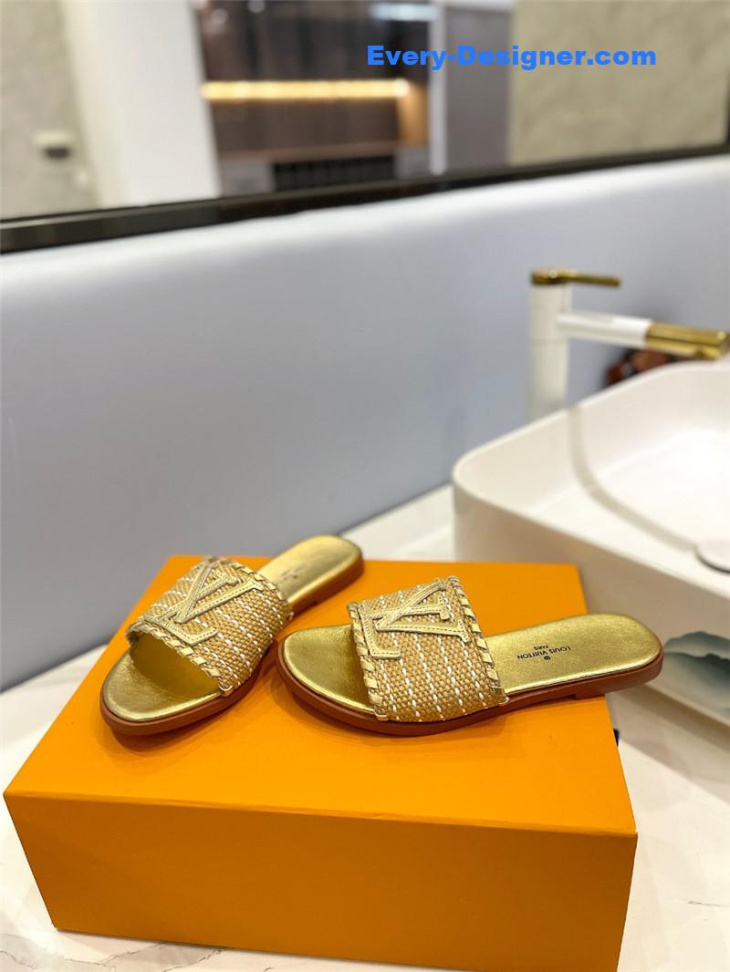 l0vis Vvtt0n lv logo flat slippers