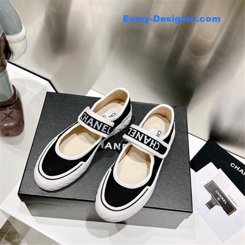 CC second-hand Velcro platform canvas shoes