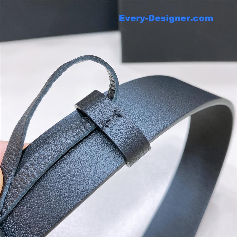 Ch**el black and white enamel double c logo belt