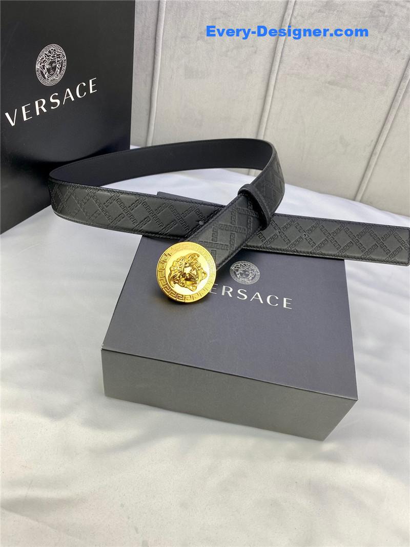 Versace belt in classic greek leather