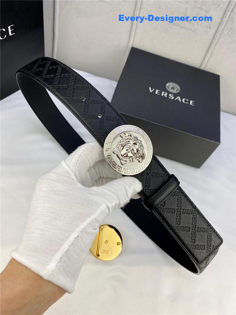 Versace belt in classic greek leather
