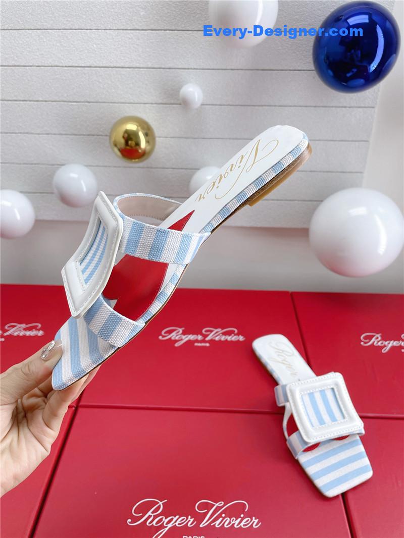 roger u1u1er embroidered buckle mules