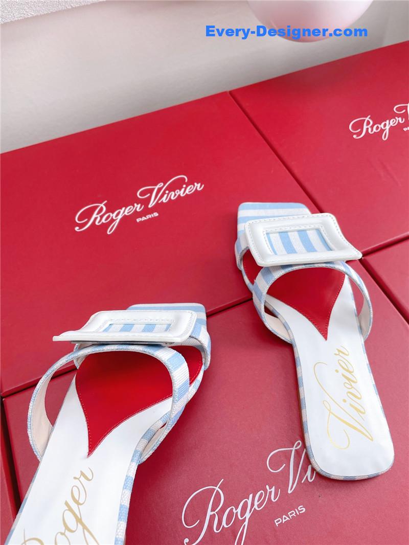 roger u1u1er embroidered buckle mules