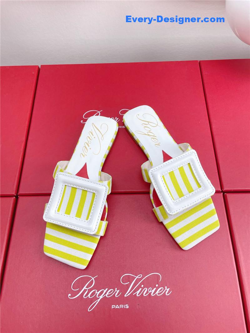 roger u1u1er embroidered buckle mules
