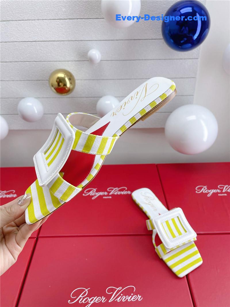 roger u1u1er embroidered buckle mules