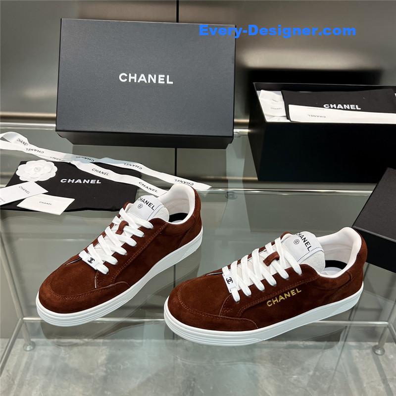 Ch**el new full leather panda color casual sneakers