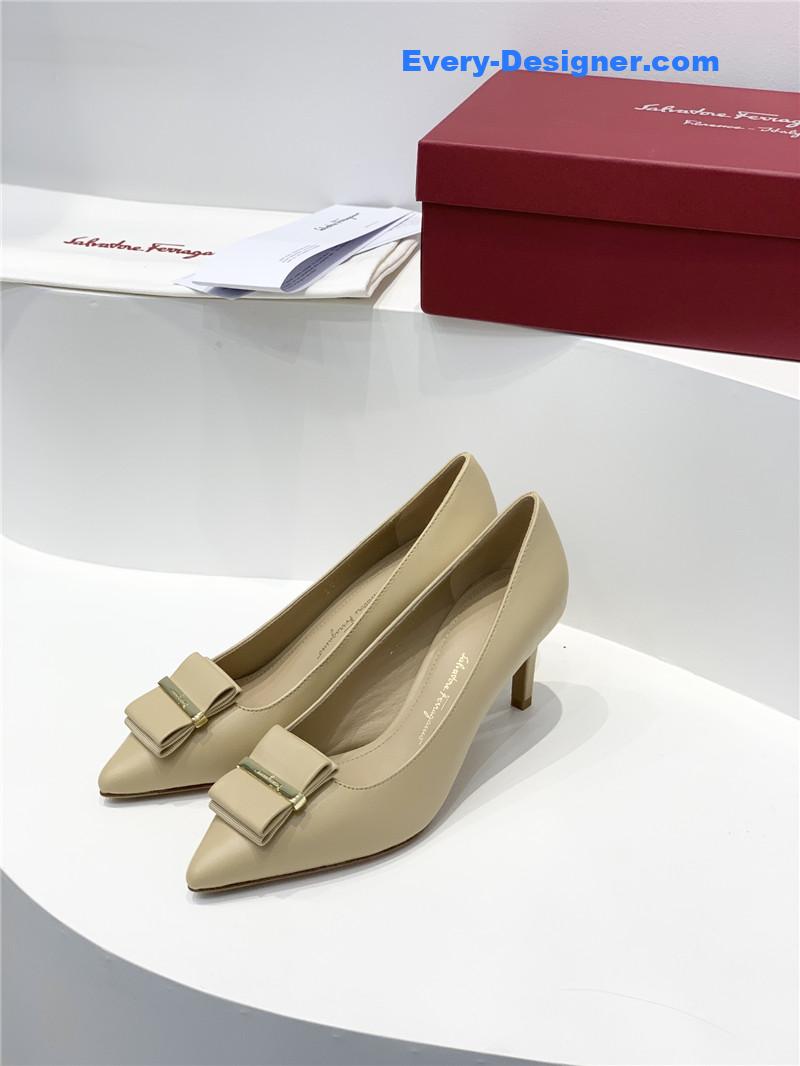 Salvatore Ferragamo double bow pointed pumps