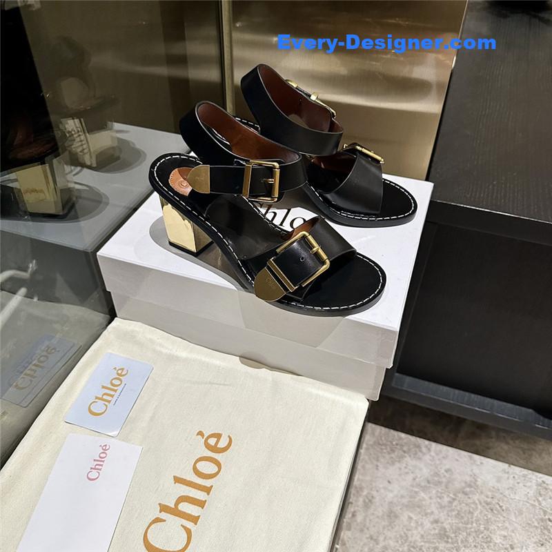 Chloe Plated Heel Sandals