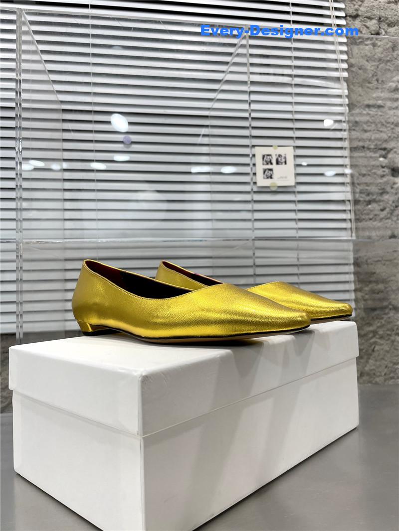 The R0w new french pointed toe chunky low-heeled shoes