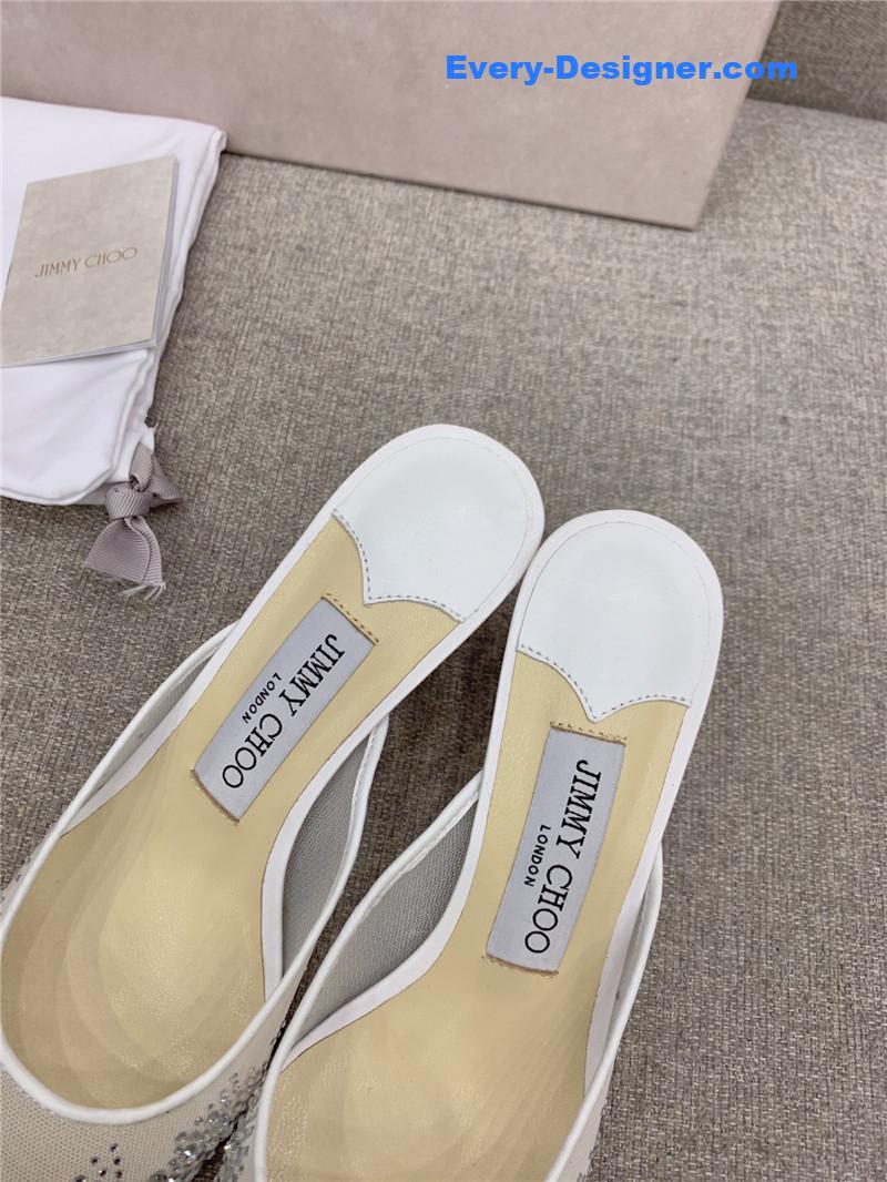 J1m*y Ch00 new rhinestone mesh fairy shoes wedding shoes