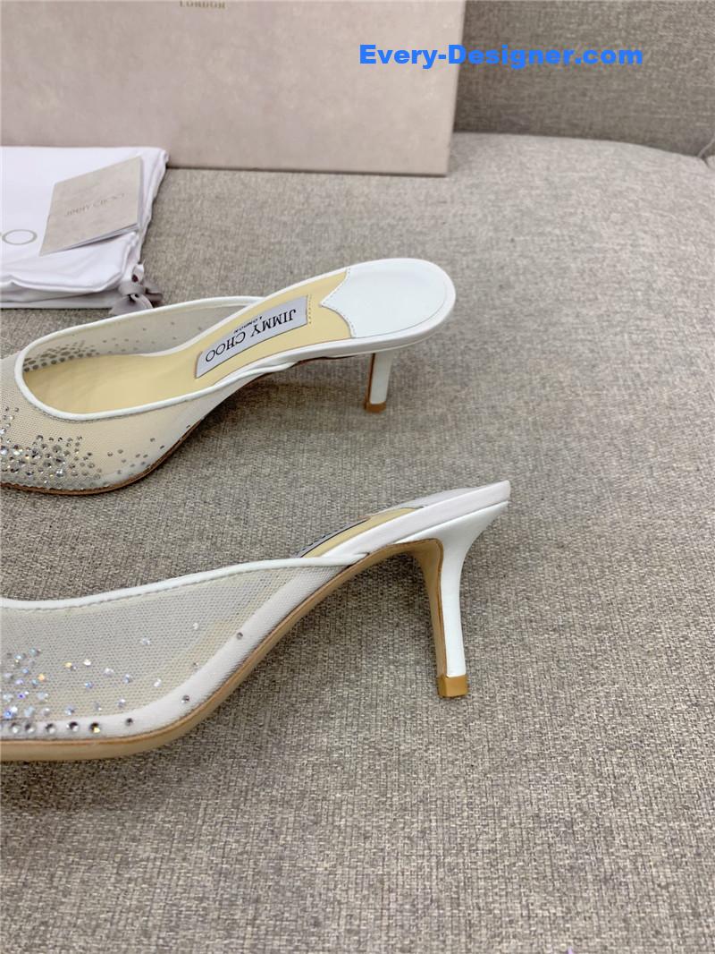 J1m*y Ch00 new rhinestone mesh fairy shoes wedding shoes