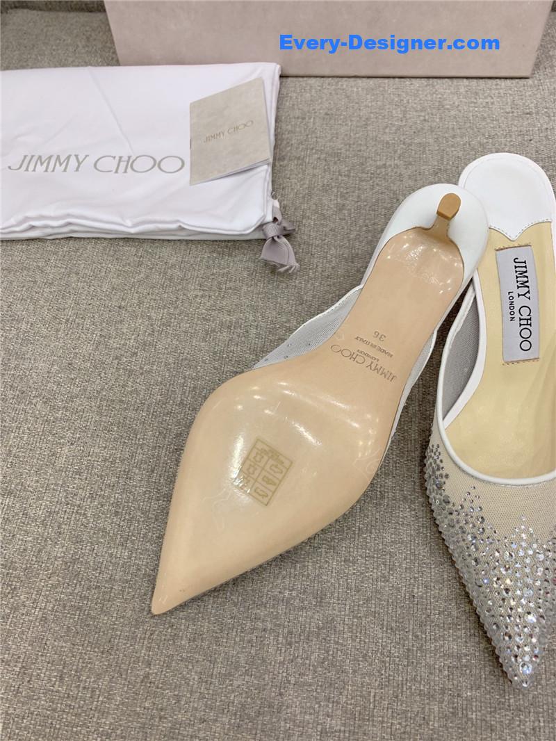 J1m*y Ch00 new rhinestone mesh fairy shoes wedding shoes