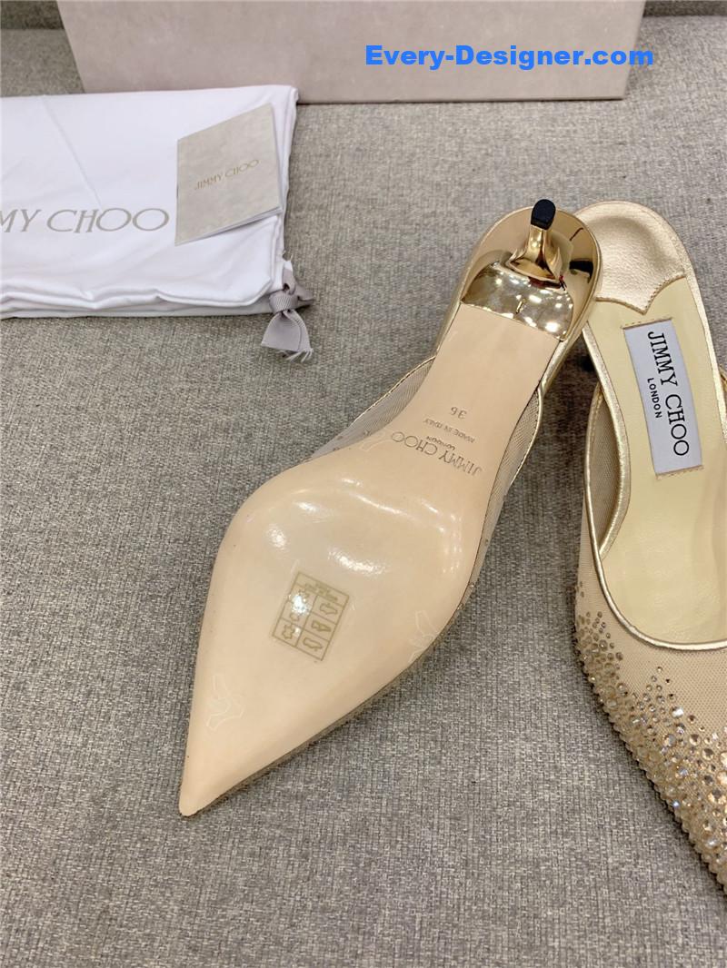 J1m*y Ch00 new rhinestone mesh fairy shoes wedding shoes