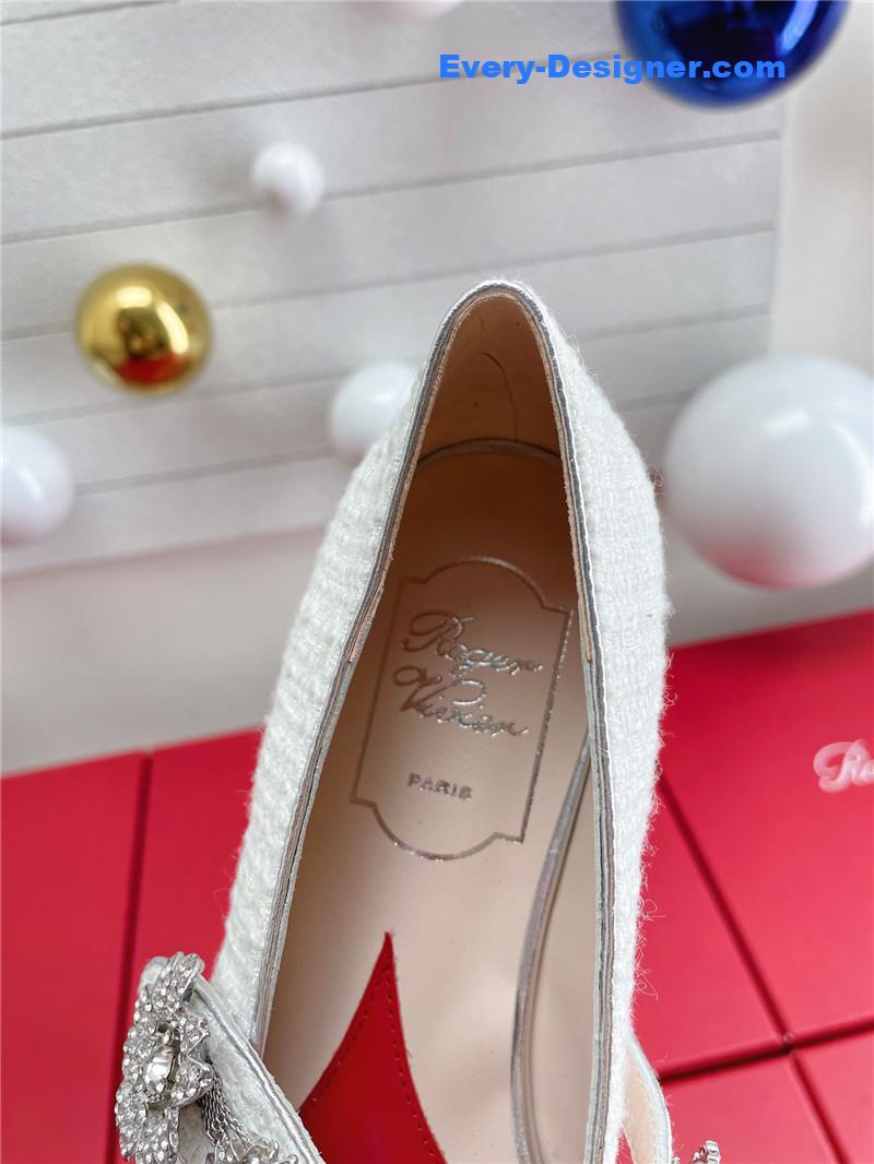 roger u1u1er wedding shoes snow d1am0nd series high heels
