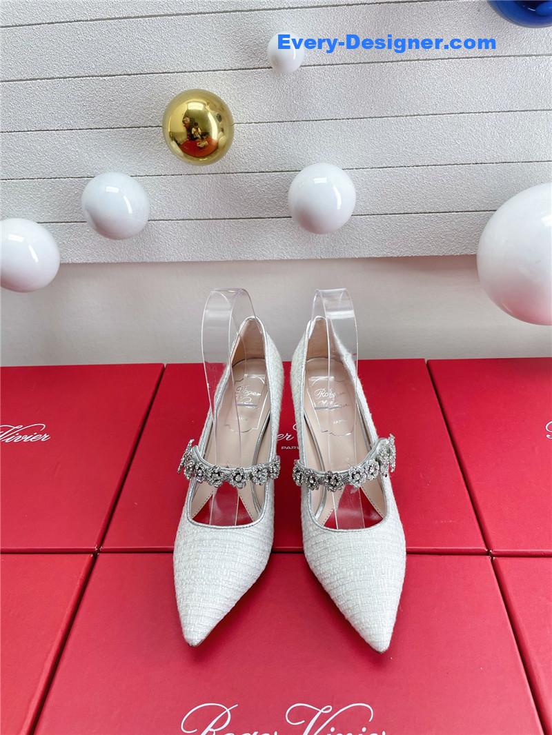 roger u1u1er wedding shoes snow d1am0nd series high heels