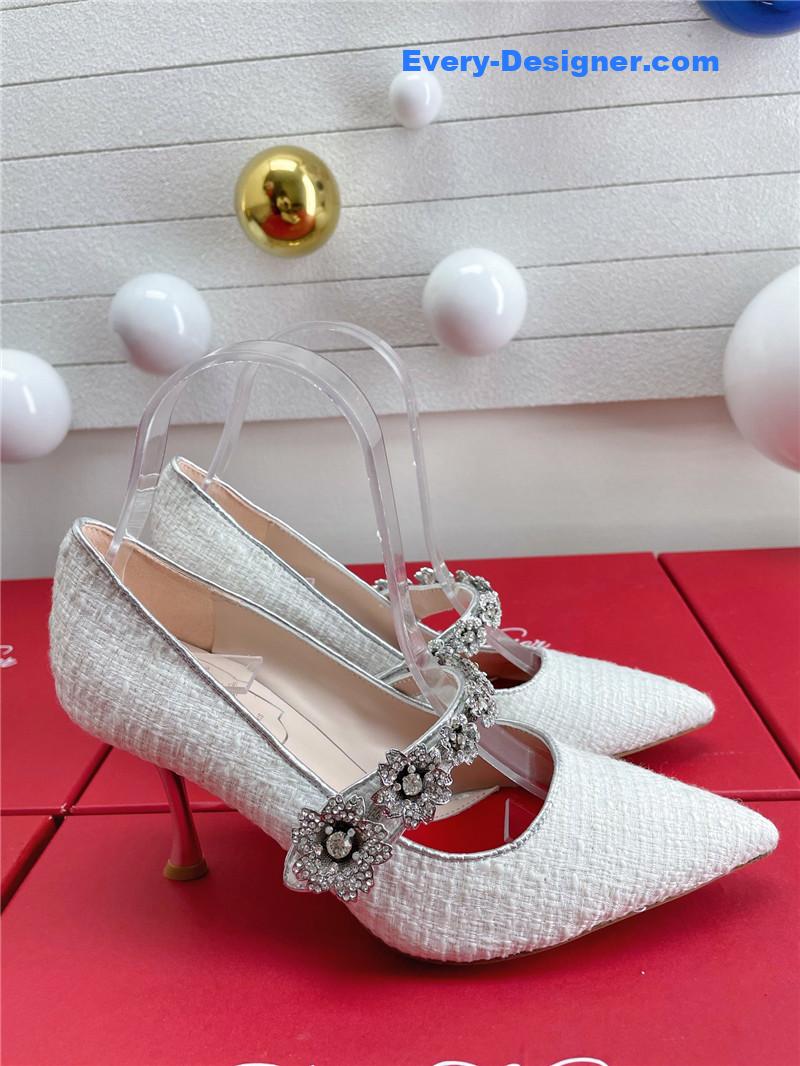 roger u1u1er wedding shoes snow d1am0nd series high heels
