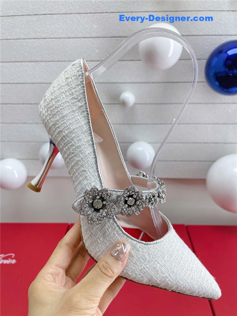roger u1u1er wedding shoes snow d1am0nd series high heels