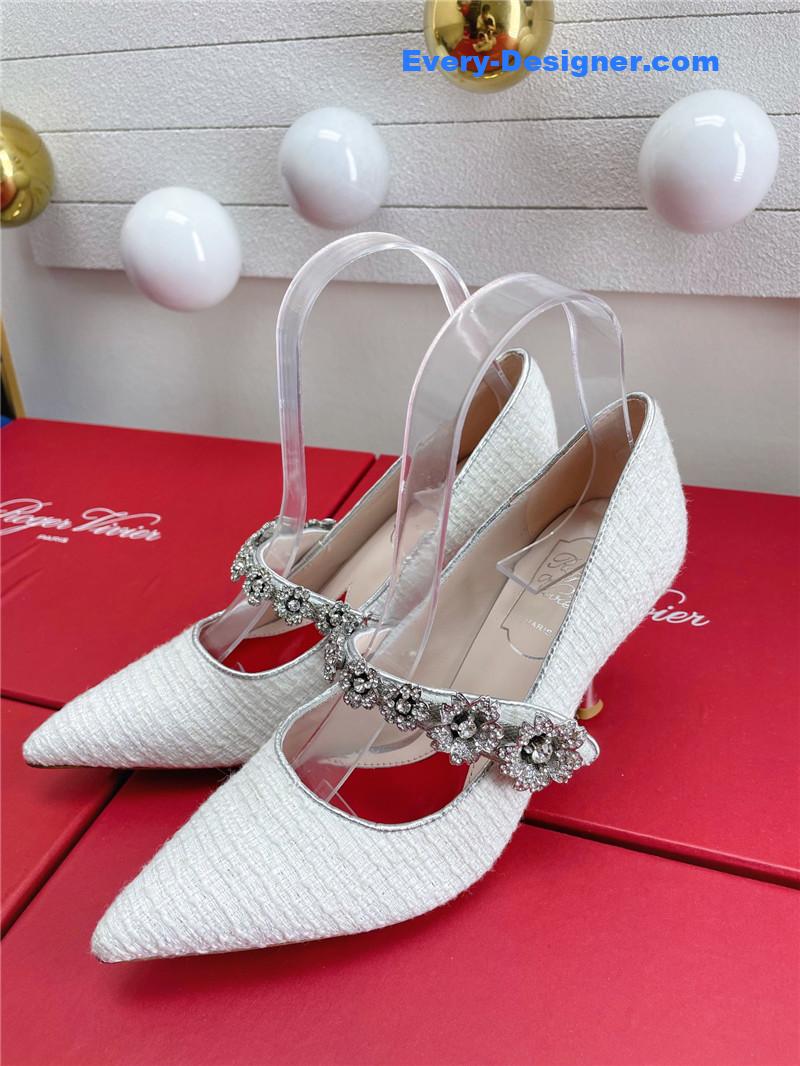 roger u1u1er wedding shoes snow d1am0nd series high heels