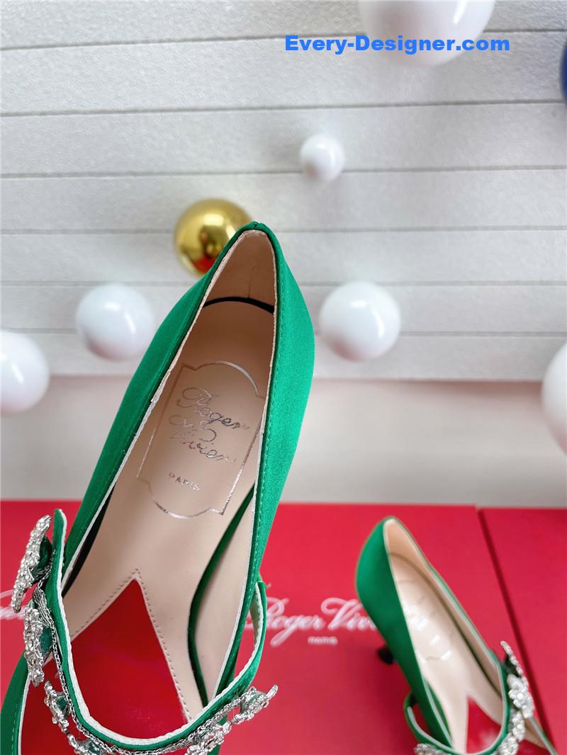 roger u1u1er wedding shoes snow d1am0nd series high heels