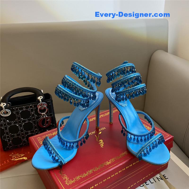 Rene Caovilla Classic Snake Wrap Sandals