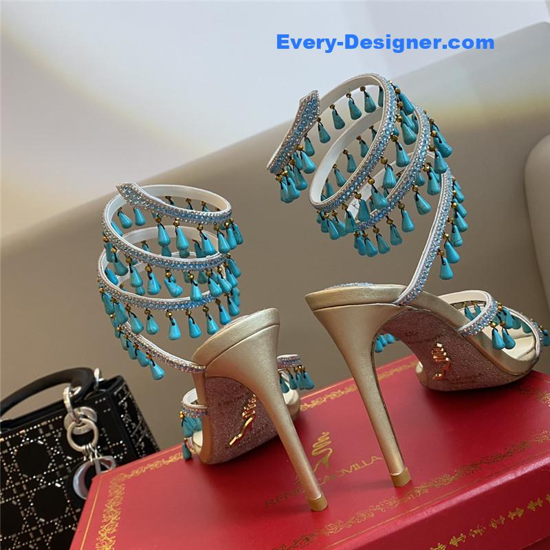 Rene Caovilla Classic Snake Wrap Sandals