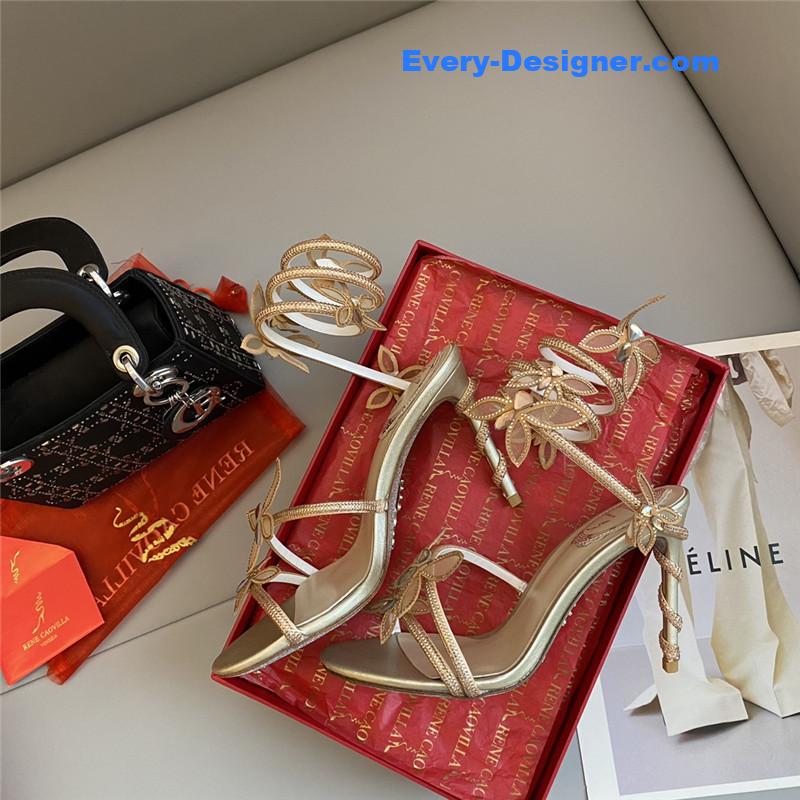 Rene Caovilla latest butterfly strap high-heeled sandals