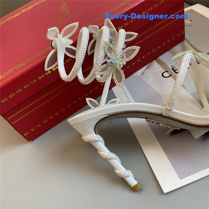 Rene Caovilla latest butterfly strap high-heeled sandals