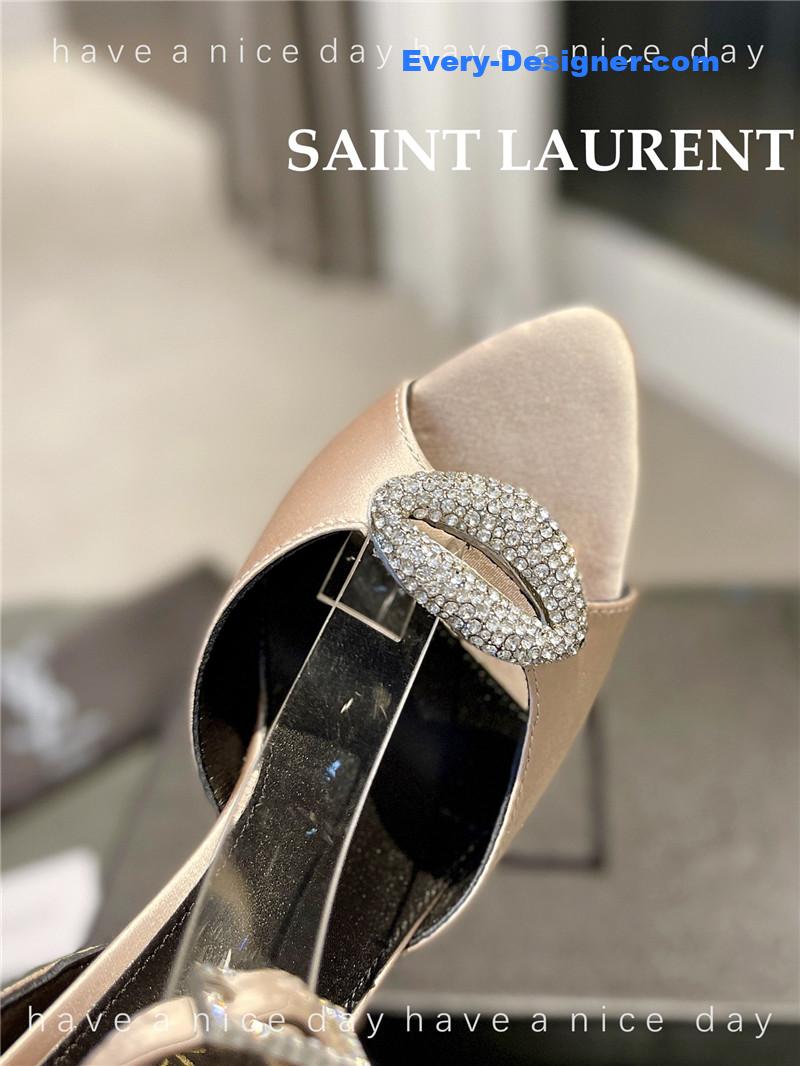 Y51 pointed crepe satin slingback pumps