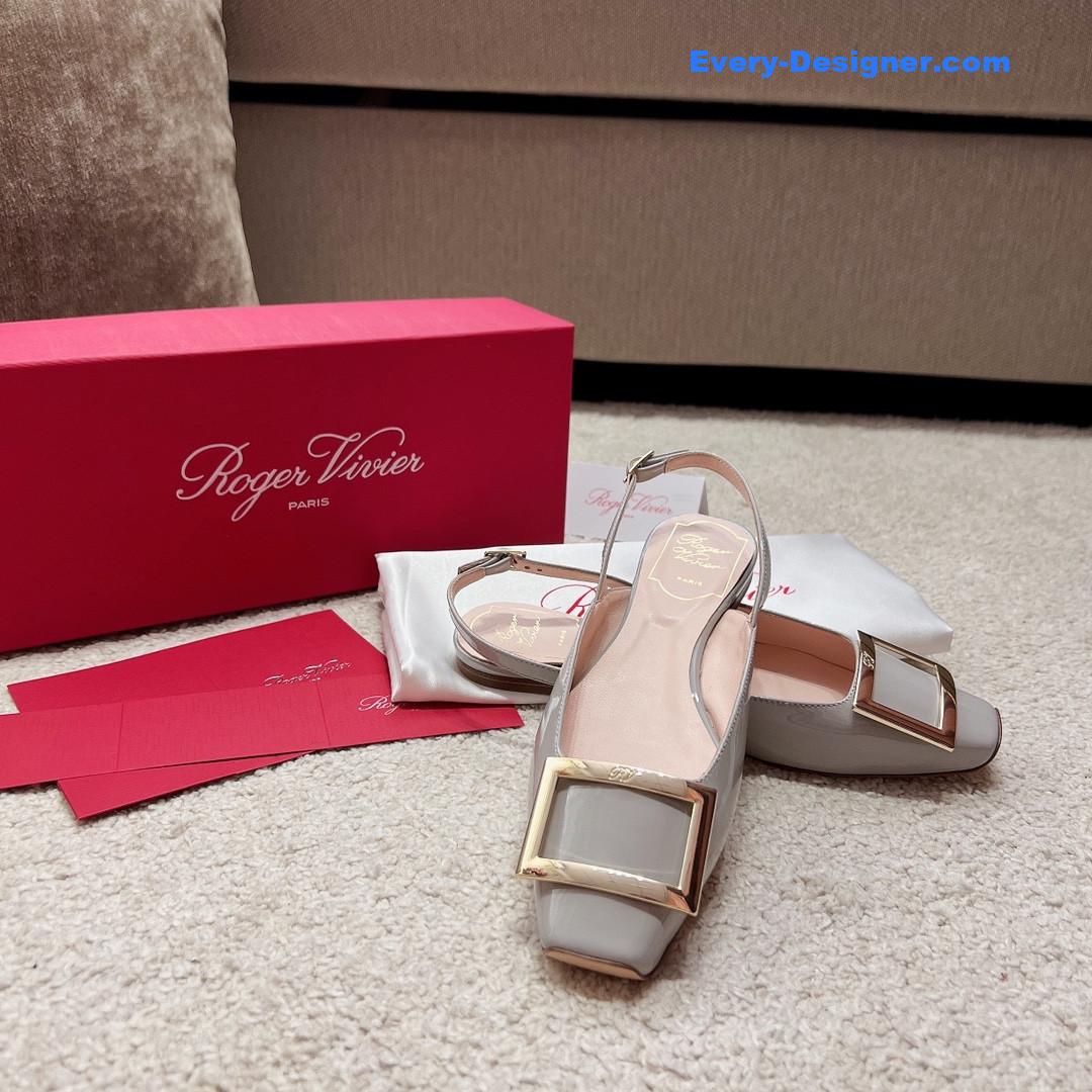 roger u1u1er square buckle chunky heel back sandals