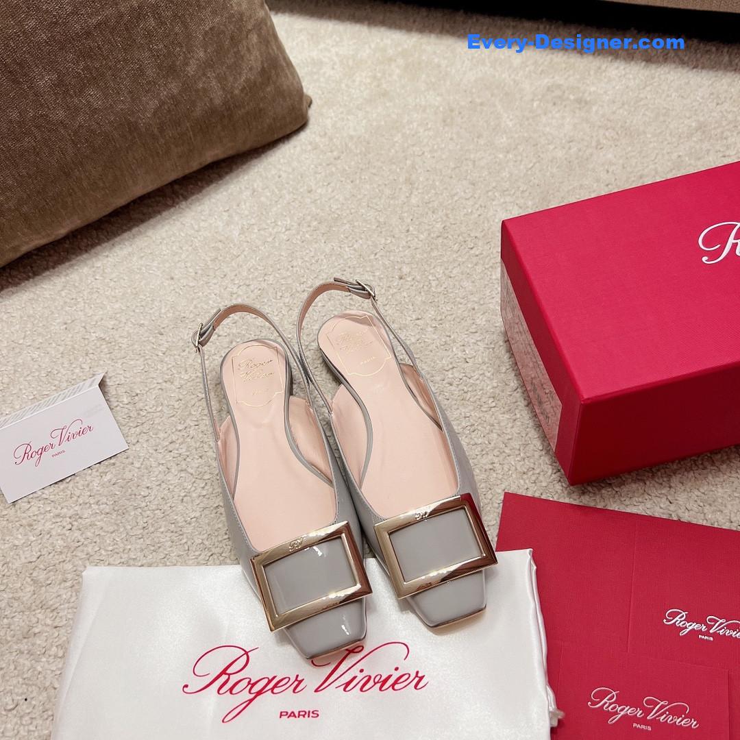 roger u1u1er square buckle chunky heel back sandals