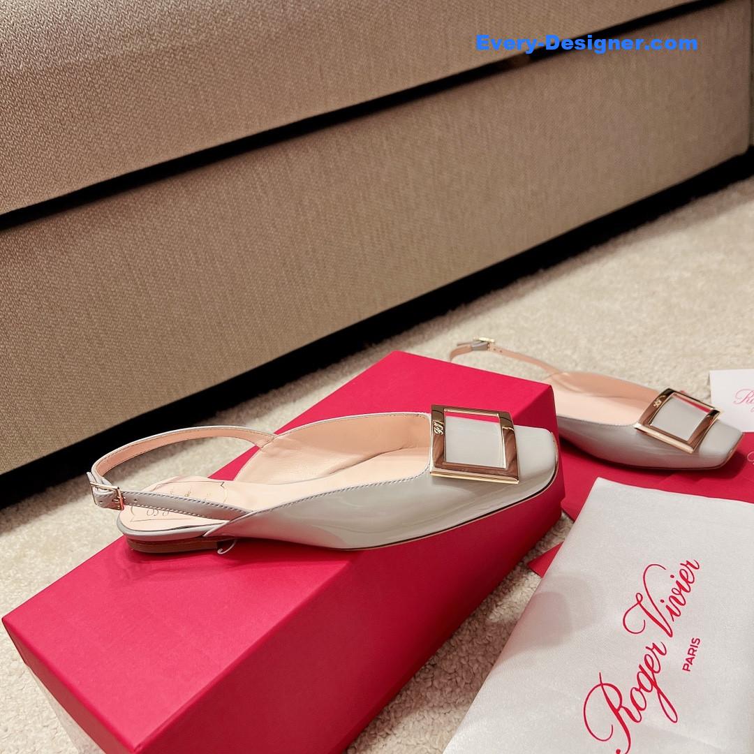 roger u1u1er square buckle chunky heel back sandals