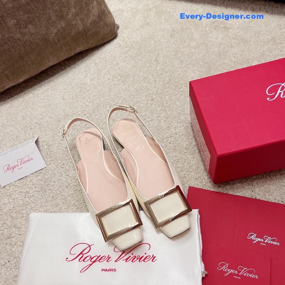 roger u1u1er square buckle chunky heel back sandals