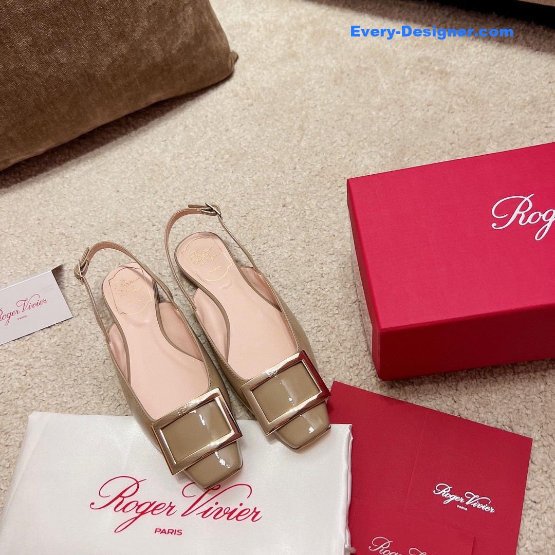 roger u1u1er square buckle chunky heel back sandals