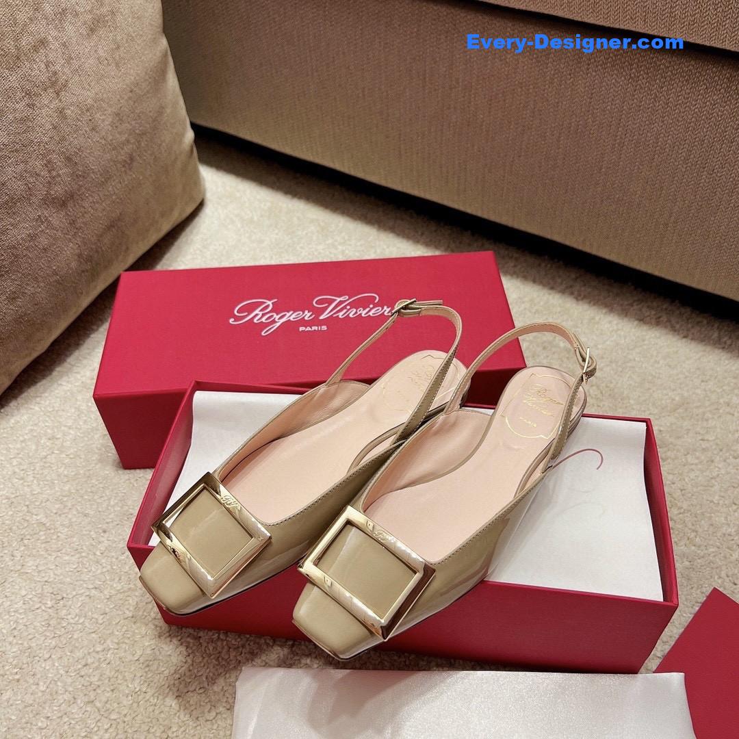 roger u1u1er square buckle chunky heel back sandals