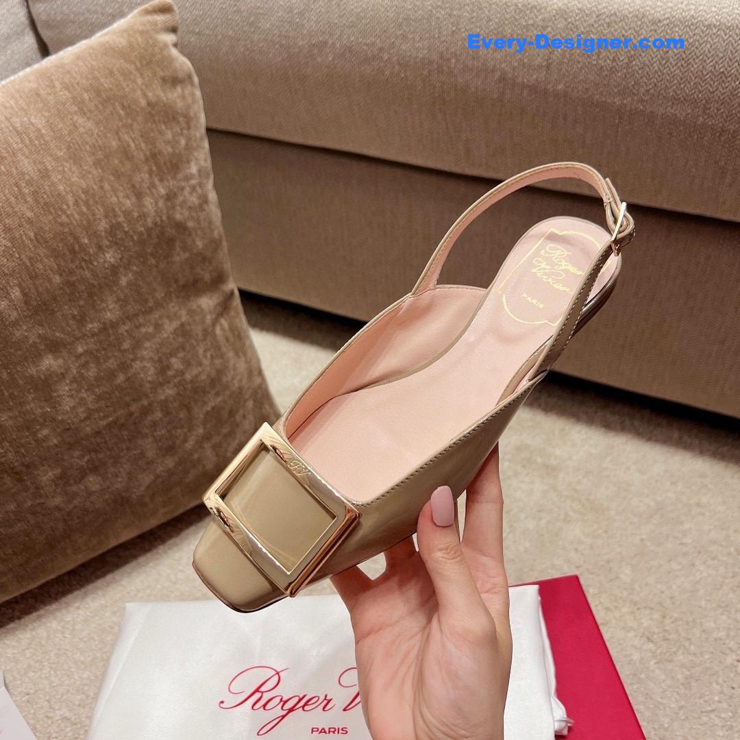 roger u1u1er square buckle chunky heel back sandals