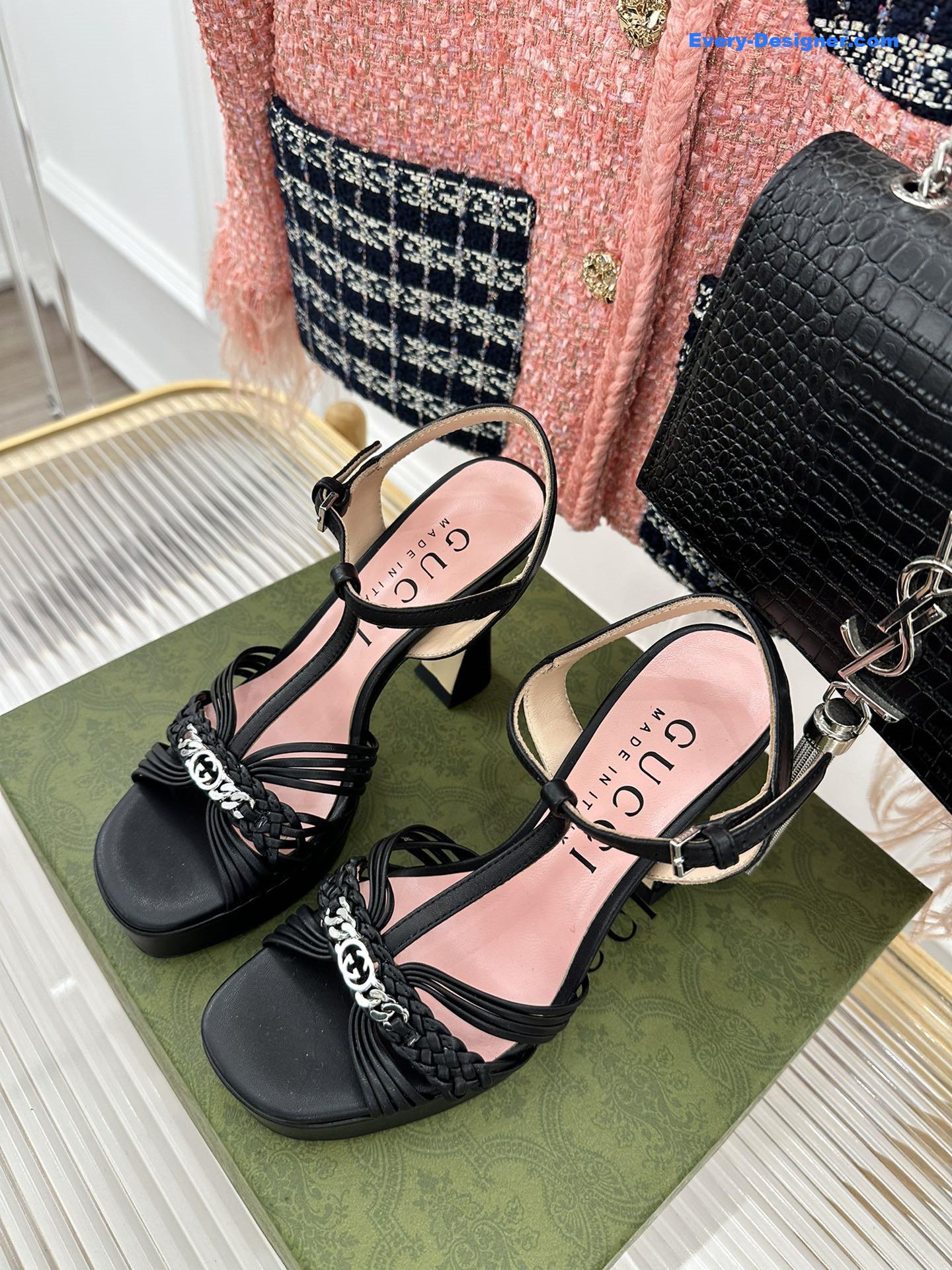 Gvc*1 platform woven strap high heels