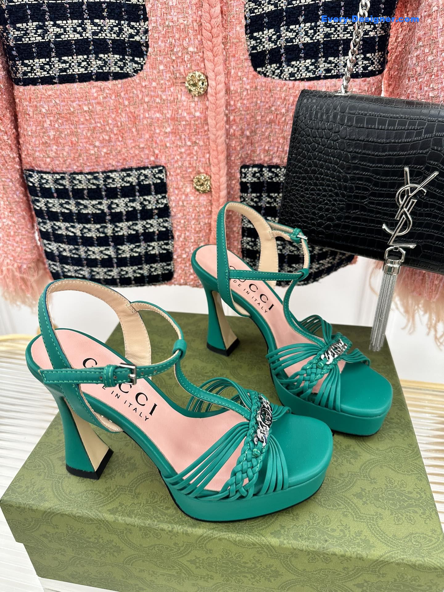 Gvc*1 platform woven strap high heels