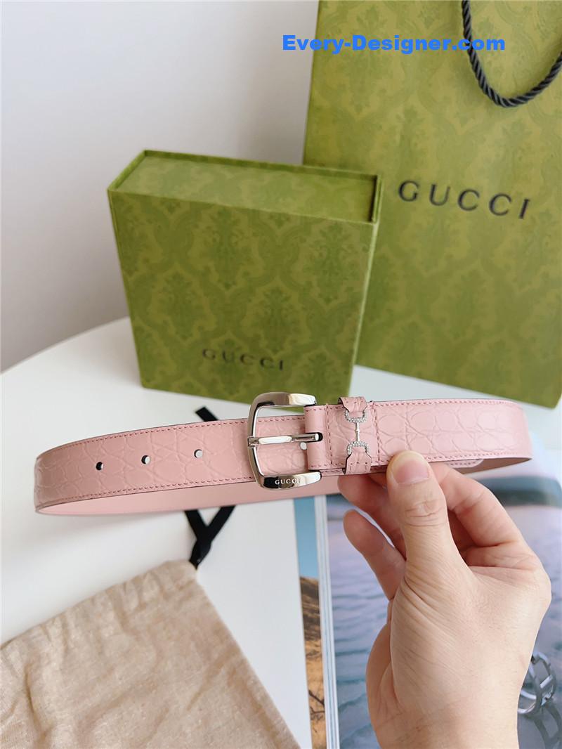 Gvc*1 print embossed leather belt