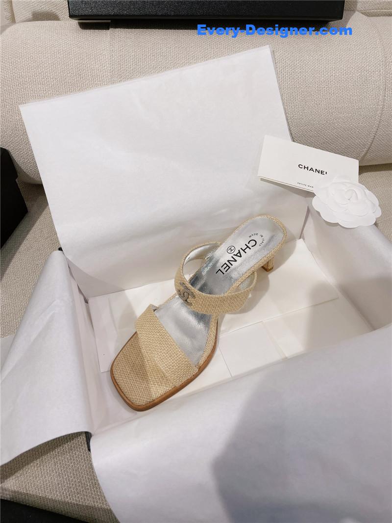 CC double C word with high-heeled sandals and slippers