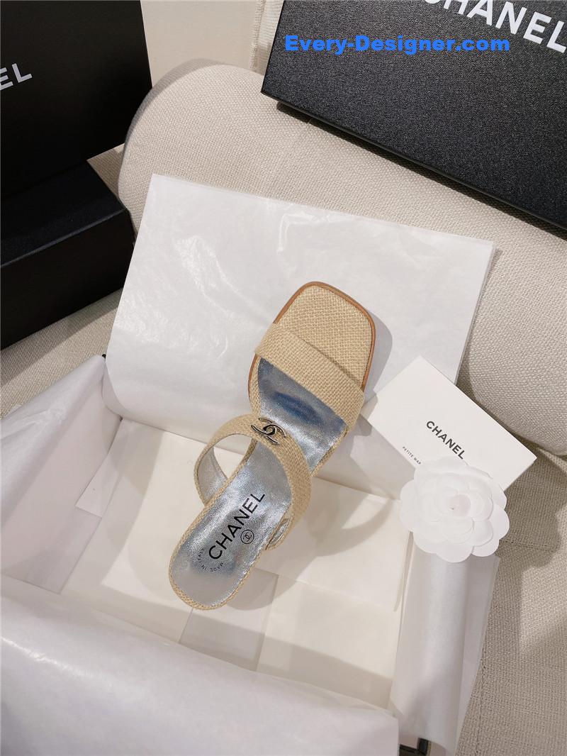 CC double C word with high-heeled sandals and slippers
